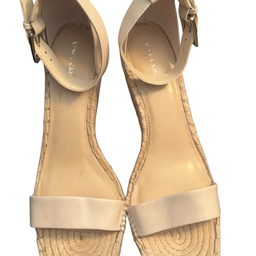 Elegant Vince Camuto Cream Wedge Sandals